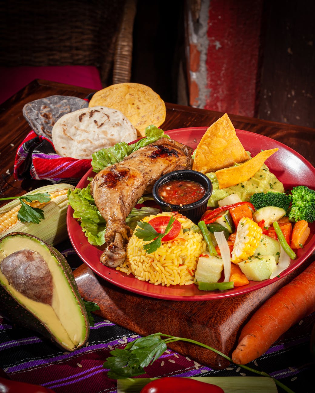 food plate dinner dip